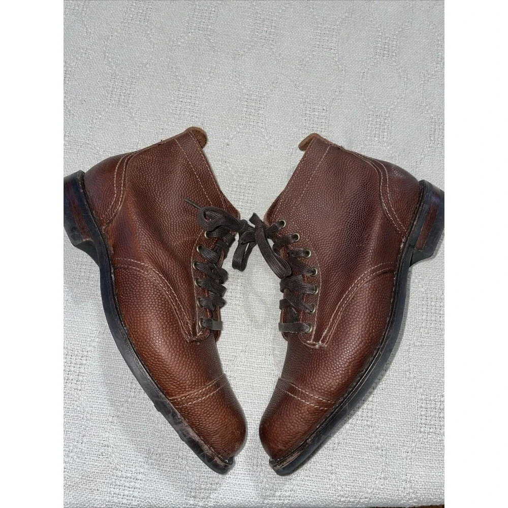 Allen Edmonds Promontory Point Men’s Pebble Grain Boots Size 7 D Brown Leather
